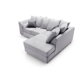 Abakus Direct Chicago Spill-Proof Velvet Right Hand Facing Corner Sofa in Light Grey - thumbnail 6