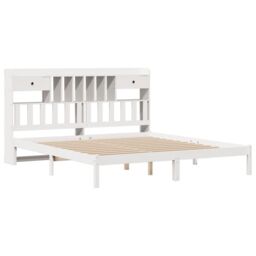 Berkfield Home Bookcase Bed without Mattress White 180x200 cm Super King Solid Wood Pine - thumbnail 3