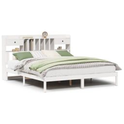 Berkfield Home Bookcase Bed without Mattress White 180x200 cm Super King Solid Wood Pine - thumbnail 2
