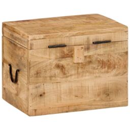 Berkfield Home Storage Box 39x28x31 cm Solid Wood Mango in Brown - Size: 39 x 28 x 31 cm - thumbnail 4