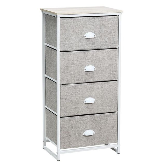 Costway 4-Drawer Fabric Dresser Metal Frame Chest of Drawers Nightstand - image 1