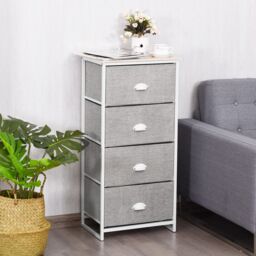 Costway 4-Drawer Fabric Dresser Metal Frame Chest of Drawers Nightstand - thumbnail 6