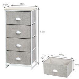 Costway 4-Drawer Fabric Dresser Metal Frame Chest of Drawers Nightstand - thumbnail 5