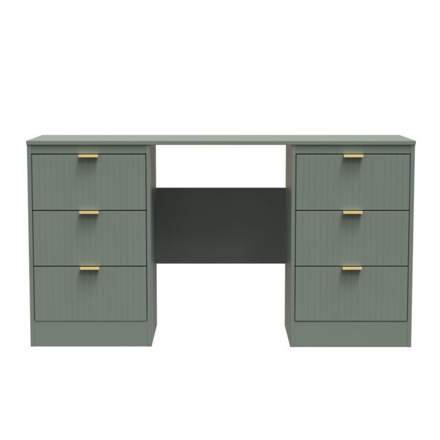 Ready Assembled 2 U Denver 6 Drawer Kneehole Desk (Ready Assembled) in Pale Green - image 1