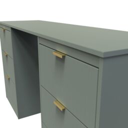 Ready Assembled 2 U Denver 6 Drawer Kneehole Desk (Ready Assembled) in Pale Green - thumbnail 4