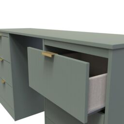 Ready Assembled 2 U Denver 6 Drawer Kneehole Desk (Ready Assembled) in Pale Green - thumbnail 5