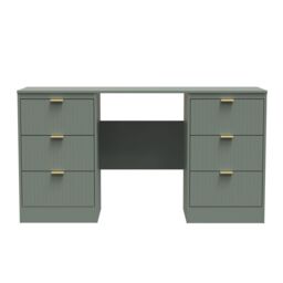 Ready Assembled 2 U Denver 6 Drawer Kneehole Desk (Ready Assembled) in Pale Green - thumbnail 1