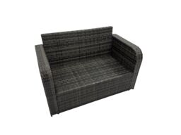 Fimous Love Sofa Square Coffee Table Sets with 2 Side Tables 2 Small Stools in Dark Grey - thumbnail 4