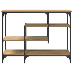 Berkfield Home Console Table Artisan Oak 100x35x75 cm Engineered Wood & Steel in Brown - Size: 100 x 35 x 75 cm - thumbnail 5