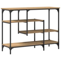 Berkfield Home Console Table Artisan Oak 100x35x75 cm Engineered Wood & Steel in Brown - Size: 100 x 35 x 75 cm - thumbnail 7