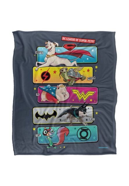 Warner Brothers Dc League Of Super Pets Officially Licensed Silky Touch Super Soft Throw Blanket 152 x 127 cm in White - image 1