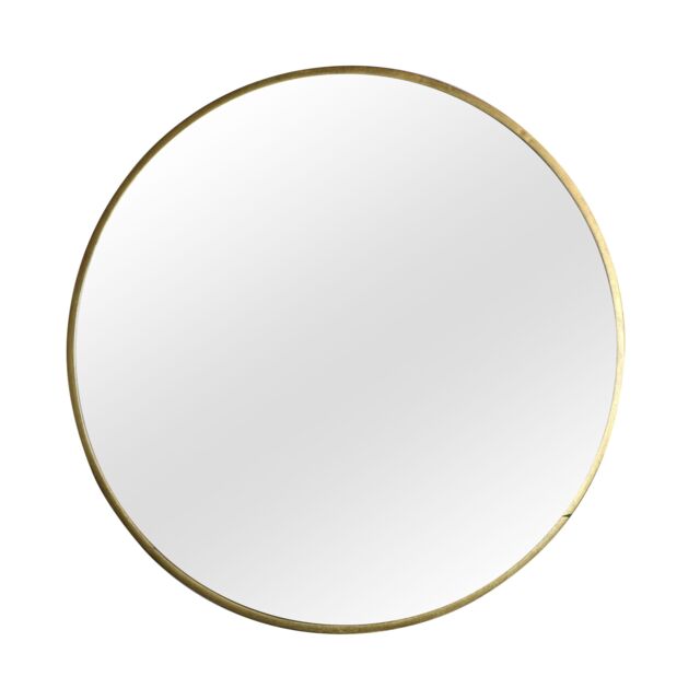 Melody Maison Extra Large Round Gold Wall Mirror 120cm X 120cm (1.2 M X 1.2 M) in Metallic Gold - Size: 120 cm X 120 cm - image 1