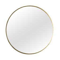 Melody Maison Extra Large Round Gold Wall Mirror 120cm X 120cm (1.2 M X 1.2 M) in Metallic Gold - Size: 120 cm X 120 cm