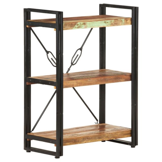 Berkfield Home 3-Tier Bookcase 60x30x80 cm Solid Reclaimed Wood - Size: 60 x 30 x 80 cm - image 1