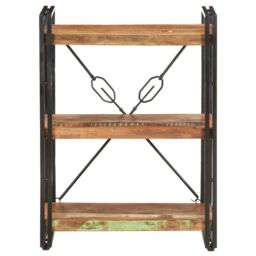 Berkfield Home 3-Tier Bookcase 60x30x80 cm Solid Reclaimed Wood - Size: 60 x 30 x 80 cm - thumbnail 2