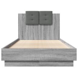 Berkfield Home Bed Frame without Mattress Grey Sonoma 75x190 cm Small Single - thumbnail 4