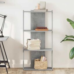 Berkfield Home Bookcase 3-Tier Concrete Grey 60x30x120 cm Engineered Wood - Size: 60 x 30 x 120 cm - thumbnail 3