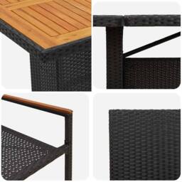 Berkfield Home Modern 9 Piece Garden Dining Set Black Poly Rattan - thumbnail 9