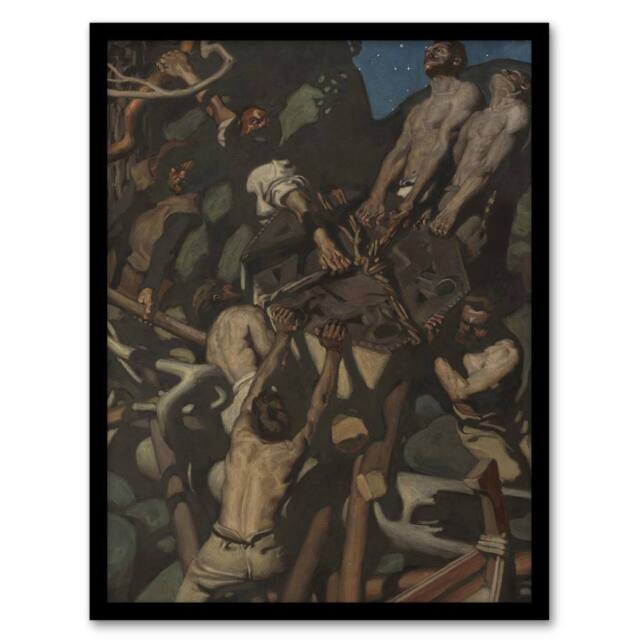 Artery8 Akseli Kallela Theft of the Sampo Painting Detail Framed Art Print in Brown - Size: A4 - image 1