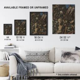 Artery8 Akseli Kallela Theft of the Sampo Painting Detail Framed Art Print in Brown - Size: A4 - thumbnail 3