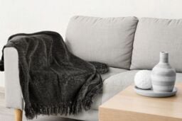 New Edge Blinds Camilla Collection Chenille Throw in Dark Grey - Size: 150 cm × 200 cm - thumbnail 3