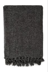 New Edge Blinds Camilla Collection Chenille Throw in Dark Grey - Size: 150 cm × 200 cm