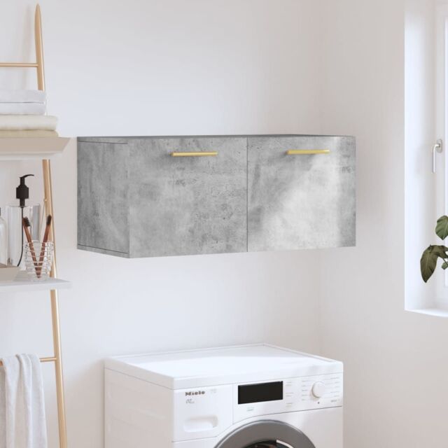 Berkfield Home Wall Cabinet Concrete Grey 80x36.5x35 cm Engineered Wood - image 1