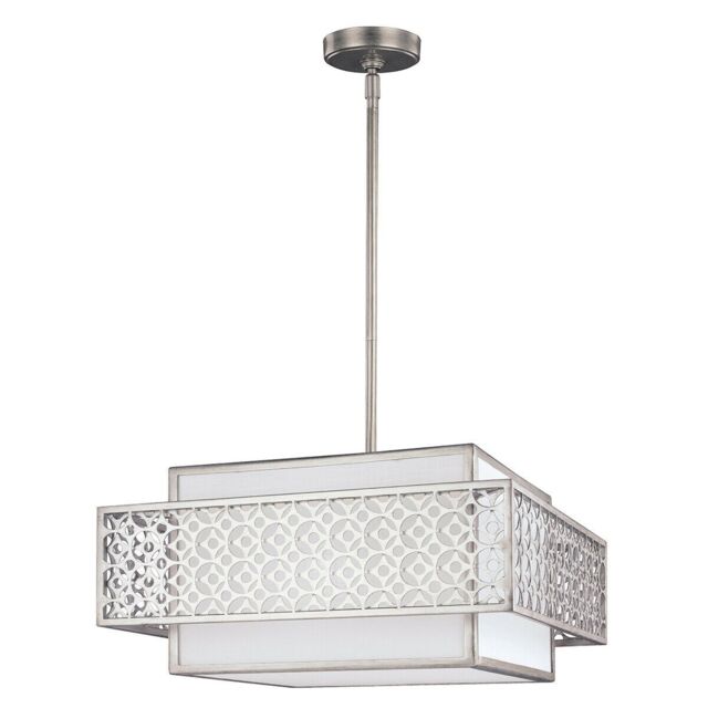 Loops 3 Bulb Ceiling Pendant Light Fitting Sunrise Silver LED E27 60W Bulb in Metallics