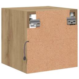 Berkfield Home TV Wall Cabinets with LED Lights 2 pcs Artisan Oak 30x28.5x30 cm in Brown - thumbnail 9