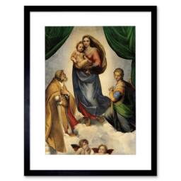 "Artery8 Raphael Sistine Madonna Old Master Painting 12x16"" Framed Art Print - Size: W12"" x H16""" - thumbnail 1