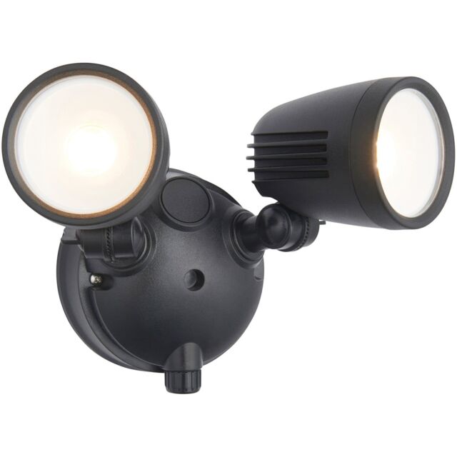 Loops Twin Light Outdoor Adjustable Spot Light - 2 x 10W CCT LED Module - Matt Black - image 1