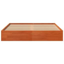 Berkfield Home Beautiful Bed Frame without Mattress Wax Brown 120x200 cm Solid W - Size: Small Double - thumbnail 4