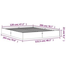 Berkfield Home Beautiful Bed Frame without Mattress Wax Brown 120x200 cm Solid W - Size: Small Double - thumbnail 8