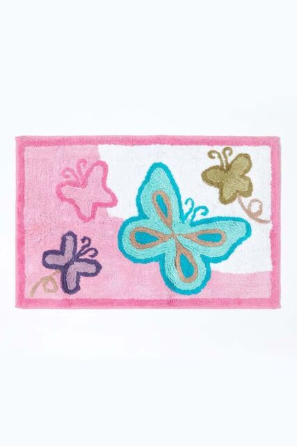 Homescapes Cotton Tufted Butterfly Children Rug in Pink - Size: 50 cm x 85 cm - image 1