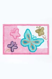 Homescapes Cotton Tufted Butterfly Children Rug in Pink - Size: 50 cm x 85 cm - thumbnail 1