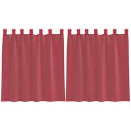 Berkfield Home Voile Curtains with Rod Pockets 2 pcs Wine Red - thumbnail 3