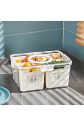 H&O Direct Fridge Storage Container with Four Compartments in White - thumbnail 2