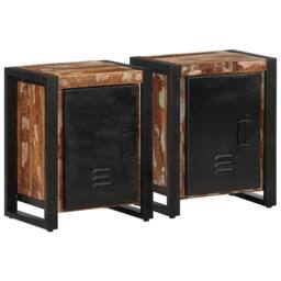 Berkfield Home Beautiful Bedside Cabinets 2 pcs Multicolour Solid Rough Wood Mango - thumbnail 2