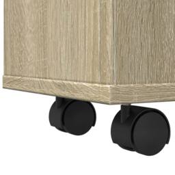 Berkfield Home Narrow Bathroom Cabinet with Wheels Sonoma Oak Engineered Wood in Light Tan - thumbnail 8
