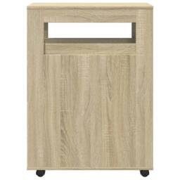 Berkfield Home Narrow Bathroom Cabinet with Wheels Sonoma Oak Engineered Wood in Light Tan - thumbnail 4