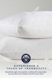 Snuggledown 2 Pack Scandinavian Duck Feather & Down Medium Support Pillows in White - thumbnail 4