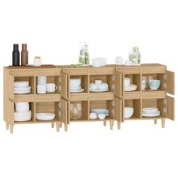 Berkfield Home Sideboards 3 pcs Sonoma Oak 60x35x70 cm Engineered Wood in Brown - Size: 60 x 35 x 70 cm - thumbnail 5