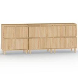 Berkfield Home Sideboards 3 pcs Sonoma Oak 60x35x70 cm Engineered Wood in Brown - Size: 60 x 35 x 70 cm - thumbnail 2