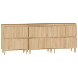 Berkfield Home Sideboards 3 pcs Sonoma Oak 60x35x70 cm Engineered Wood in Brown - Size: 60 x 35 x 70 cm - thumbnail 6