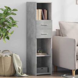 Berkfield Home Highboard Concrete Grey 30x42.5x124 cm Engineered Wood - thumbnail 1