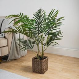 OHS Palm Leaf Tree in Basket Artificial Plant Natural Style New Home Decorative Fake in Green - thumbnail 2