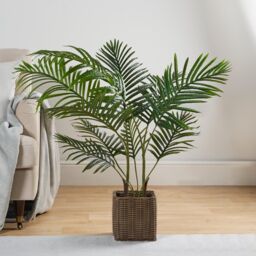 OHS Palm Leaf Tree in Basket Artificial Plant Natural Style New Home Decorative Fake in Green - thumbnail 1