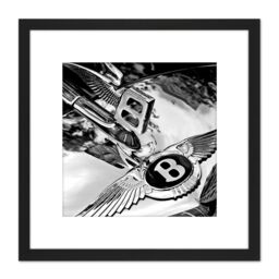 Artery8 Smith Classic Vintage Car Automobile Badge Hood 8X8 Inch Square Wooden Framed Wall Art Print Picture with Mount in Black - thumbnail 1