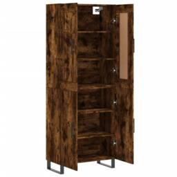 Berkfield Home Highboard Smoked Oak 69.5x34x180 cm Engineered Wood in Brown - thumbnail 4