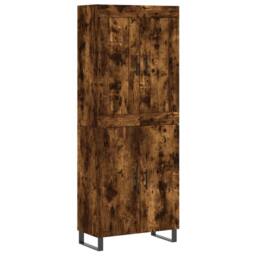 Berkfield Home Highboard Smoked Oak 69.5x34x180 cm Engineered Wood in Brown - thumbnail 2